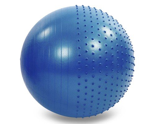 Фитбол мяч для фитнеса полумассажный 2в1 ø75см Zelart FI-4437-75 (PVC, 1300г, ABS, цвета в ассортименте)