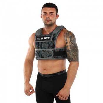 Жилет утяжелитель с регулируемым весом Zelart WEIGTH VEST TA-7806-10 1-10кг (кордура, наполнитель-песок, камуфляж)