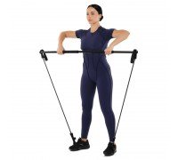 Палка гимнастическая с эспандерами Gym Stick для фитнеса SP-Sport FI-4412 (пластик, неопрен, l-130см,l эсп-80см)