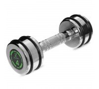 Гантель цельная стальная хромированная 1штука Zelart FI-2622-4 (1x4кг) (MD2311-4) (1шт, металл хромированный, с резиновыми кольцами)