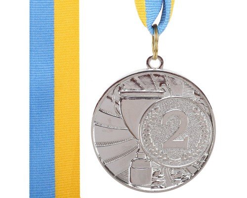 Медаль спортивная с лентой SP-Sport CUP ø5см C-6208 (металл, ø5см, 20g 1-золото,2-серебро,3-бронза)