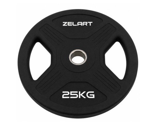 Блины диски TPU 2 Handle металлическая втулка внутренний ø51мм Zelart TA-6995-25 25кг (черный)