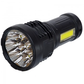 Фонарик ручной светодиодный X-BALOG BL-S11 (пластик, 8 LED, COB, USB-вход, р-р 14,2х7см, черный)