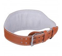 Пояс атлетический кожаный спинка 15см Zelart SB-165056 (кожа, ширина-6in (15см), размер XS-XXL, с подкладкой для спины, коричневый)