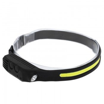 Фонарик налобный X-BALOG BL-W689-1 (пластик, XPE+COB, USB, черный)