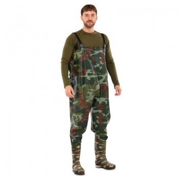 Рыбацкий полукомбинезон Вейдерсы (заброды) SP-Sport TY-145 (PVC, р-р 39-46, камуфляж Woodland)