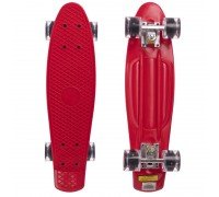 Пенни борд Penny Board круизер пластиковый со светящимися колесами 22" SP-Sport SK-5672-10 (ABEC-7, красный-черный)