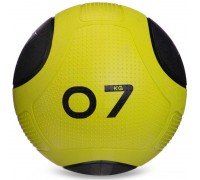 Медбол мяч медицинский Medicine Ball Zelart FI-2620-7 7кг (MD1275-7) (резина, d-28,6см, зеленый-черный)