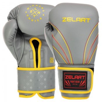 Перчатки боксерские на липучке композитная кожа ZELART BO-3843 (размер 10-14oz, цвета в ассортименте)