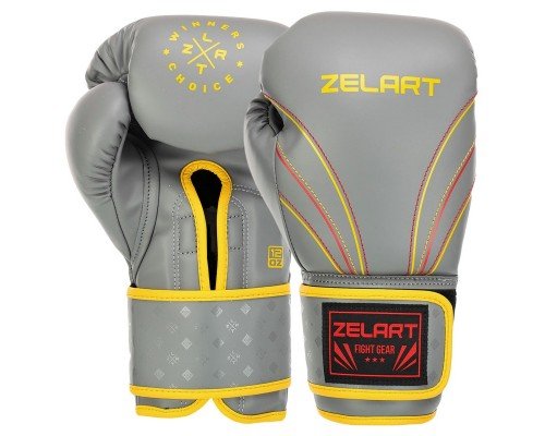 Перчатки боксерские на липучке композитная кожа ZELART BO-3843 (размер 10-14oz, цвета в ассортименте)