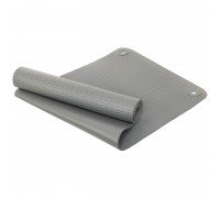 Коврик для фитнеса и спорта с люверсами для хранения NBR 4мм Zelart FI-2263 (NBR, размер 183x65x0,4см, вес-1350г, темно-серый)