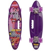 Пенни борд Penny Board круизер пластиковый со светящимися колесами и ручкой для переноски 24" SP-Sport HB-31B-4 (ABEC-7, р-р 60x17см, фиолетовый)
