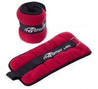 Утяжелители-манжеты для рук и ног MARATON FI-3123-5 (2 x 2,5кг) (нейлон,песок, красный-черный)