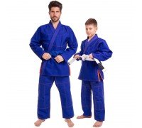Кимоно для для бразильского джиу-джитсу BJJ синее куртка и штаны VELO VL-6651 (хлопок, р-р 1-7 (140-200см), плотность 350г на м2, пояс в комплект не в