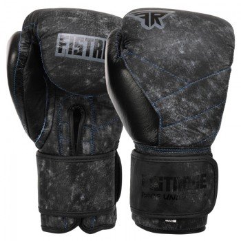Перчатки боксерские кожаные FISTRAGE VL-6465 (размер 10-14oz, темно-синий)