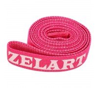 Резинка тканевая для упражнений лента сопротивления LOOP BANDS Zelart FI-1970-S (полиэстер, латекс, размер 2080х45мм, жесткость S, розовый)