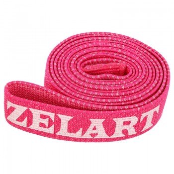 Резинка тканевая для упражнений лента сопротивления LOOP BANDS Zelart FI-1970-S (полиэстер, латекс, размер 2080х45мм, жесткость S, розовый)