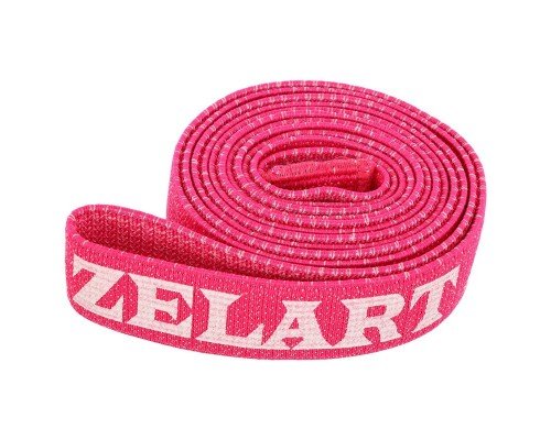 Резинка тканевая для упражнений лента сопротивления LOOP BANDS Zelart FI-1970-S (полиэстер, латекс, размер 2080х45мм, жесткость S, розовый)