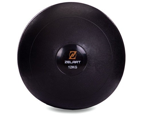 Слэмбол мяч набивной для кроссфита и фитнеса Slam Ball Zelart FI-2672-12 12кг (MD1241-12) (PVC, d-29,3см, черный)