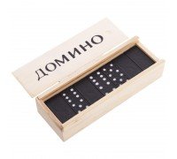 Домино настольная игра в деревянном пенале 28 костей SP-Sport IG-1850 (кости-дерево, h-3,8см, р-р кор. 14,8x5x3см)