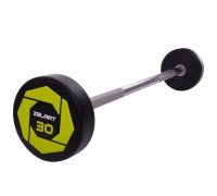 Штанга неразборная с фиксированным весом прямая полиуретановая Urethane Barbell Zelart TA-2689-30 30кг (MD3018-30) (гриф l-107см)