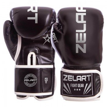 Перчатки боксерские на липучке PU Zelart BO-3987 (размер 8-12oz, цвета в ассортименте)