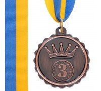 Медаль спортивная с лентой SP-Sport KING ø5см C-3178 (металл, 25g, 1-золото, 2-серебро, 3-бронза)