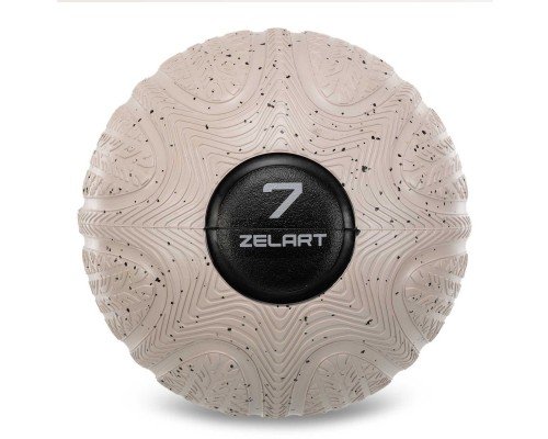 Слэмбол мяч набивной для кроссфита и фитнеса Slam Ball Zelart FI-4905-7 7кг (резина, песок, d-см, серый)