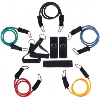 Эспандер Resistance Band многофункциональный 5 жгутов SP-Sport FI-801 (8001) (5 эсп,креп.на дверь, 2 рукоят, 2 лямки)