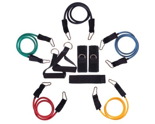 Эспандер Resistance Band многофункциональный 5 жгутов SP-Sport FI-801 (8001) (5 эсп,креп.на дверь, 2 рукоят, 2 лямки)