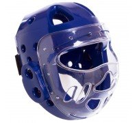 Шлем защитный для единоборств с пластиковой маской PU SP-Sport BO-5490 (р-р S-L, цвета в ассортименте)