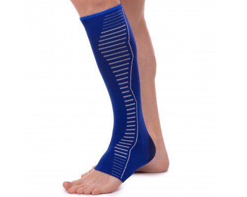 Бандаж на голень и лодыжку удлиненный компрессионный Ankle compression sleeve SIBOTE ST-7034 (полиэстер, спандекс, латекс, р-р S-XL)