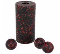 Йога роллер набор 3 в 1 (роллер, мяч массажный, мяч двойной Duoball) EPP SP-Sport FI-1061 (размер 30х15см, 16х8см, d-8см)