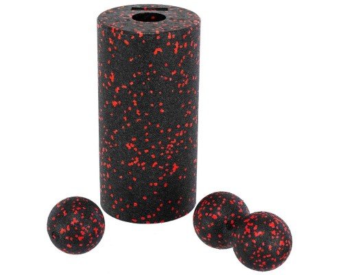 Йога роллер набор 3 в 1 (роллер, мяч массажный, мяч двойной Duoball) EPP SP-Sport FI-1061 (размер 30х15см, 16х8см, d-8см)