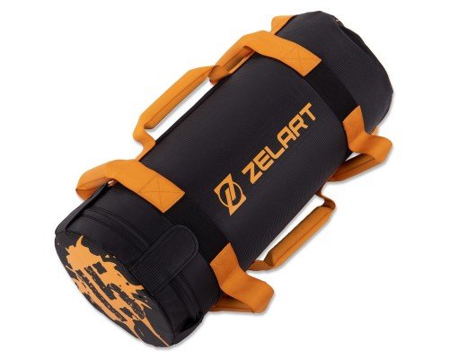Мешок утяжелитель для функционального тренинга Power Bag Zelart TA-7825-15 15кг (PVC, вес 15кг, наполнитель-песок, черный-оранжевый)