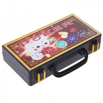 Набор для покера в пластиковом кейсе Poker game set Poker game set SP-Sport 100S-2E 100 фишек (100 фишек, с номиналом, 2 кол.карт,5куб)