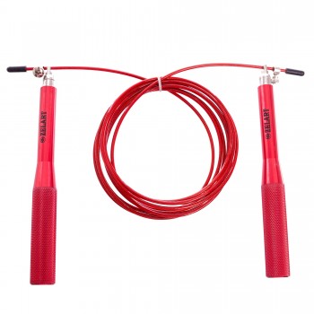 Скакалка скоростная Кроссфит с подшипником и стальным тросом с алюминиевыми ручками Zelart FI-5100 2,75м Красный