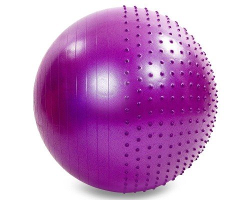 Фитбол мяч для фитнеса полумассажный 2в1 ø75см Zelart FI-4437-75 (PVC, 1300г, ABS, цвета в ассортименте)