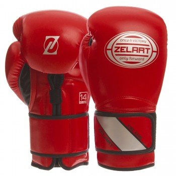 Перчатки боксерские на липучке PU Zelart BO-1361 (размер 10-14oz, цвета в ассортименте)