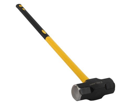 Кувалда стальная молот для кроссфита GYM HAMMER Zelart TA-9635-20LB 20LB (9,1кг) (сталь, полипропилен, TPR, размер 88х22см, черный-желтый)
