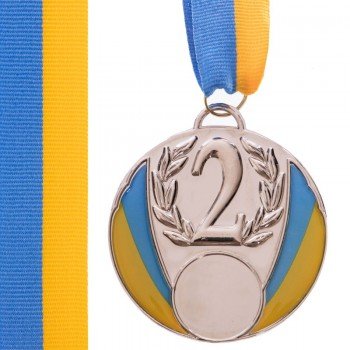 Медаль спортивная с лентой SP-Sport UKRAINE с украинской символикой ø6,5см C-4339 (металл, 40g золото, серебро, бронза)