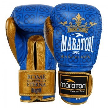 Перчатки боксерские на липучке кожаные MARATON 1982 BARCELONA P00000873 (размер 10-14oz, цвета в ассортименте)