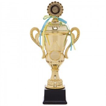 Кубок спортивный наградной SP-Sport Luck YK082A (пластик, h-43см, b-21см, d чаши-см, золото)