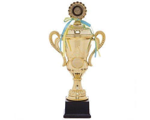 Кубок спортивный наградной SP-Sport Luck YK082A (пластик, h-43см, b-21см, d чаши-см, золото)