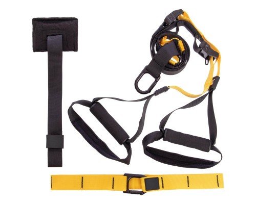 Петли тренировочные SP-Sport FI-6427 (петли подвесные, дверное крепление, DVD, сумка, черный-желтый) FI-3724-03