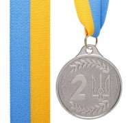 Медаль спортивная с лентой SP-Sport UKRAINE с украинской символикой ø6,5см C-9293 (металл, ø6,5см, 35g золото, серебро, бронза)