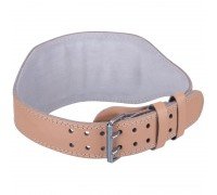 Пояс атлетический кожаный спинка 15см Zelart SB-165101 (кожа, ширина-6in (15см), размер XS-XXL, с подкладкой для спины, бежевый)