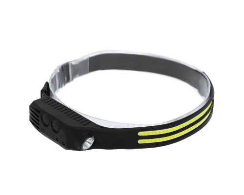 Фонарик налобный X-BALOG BL-W689-2 (пластик, XPE+COB, USB, черный)