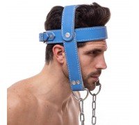 Упряжь тренажер для тренировки мышц шеи Zelart SB-165188 (кожа, металл, синий)