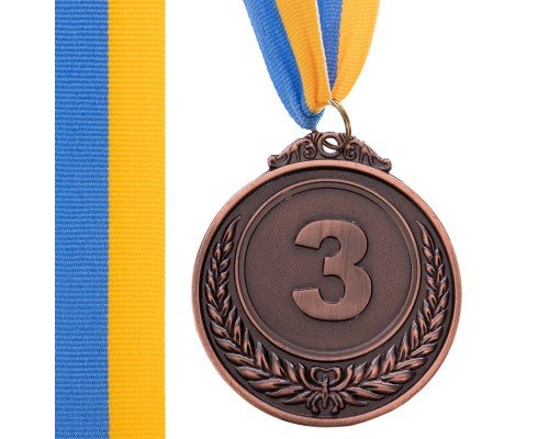 Медаль спортивная с лентой SP-Sport FAME ø6,5см C-3968 (металл, ø6,5см, 35g золото, серебро, бронза)